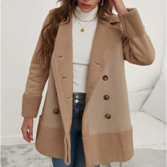 Teddy lined khaki color button down jacket - Picture 4 of 6